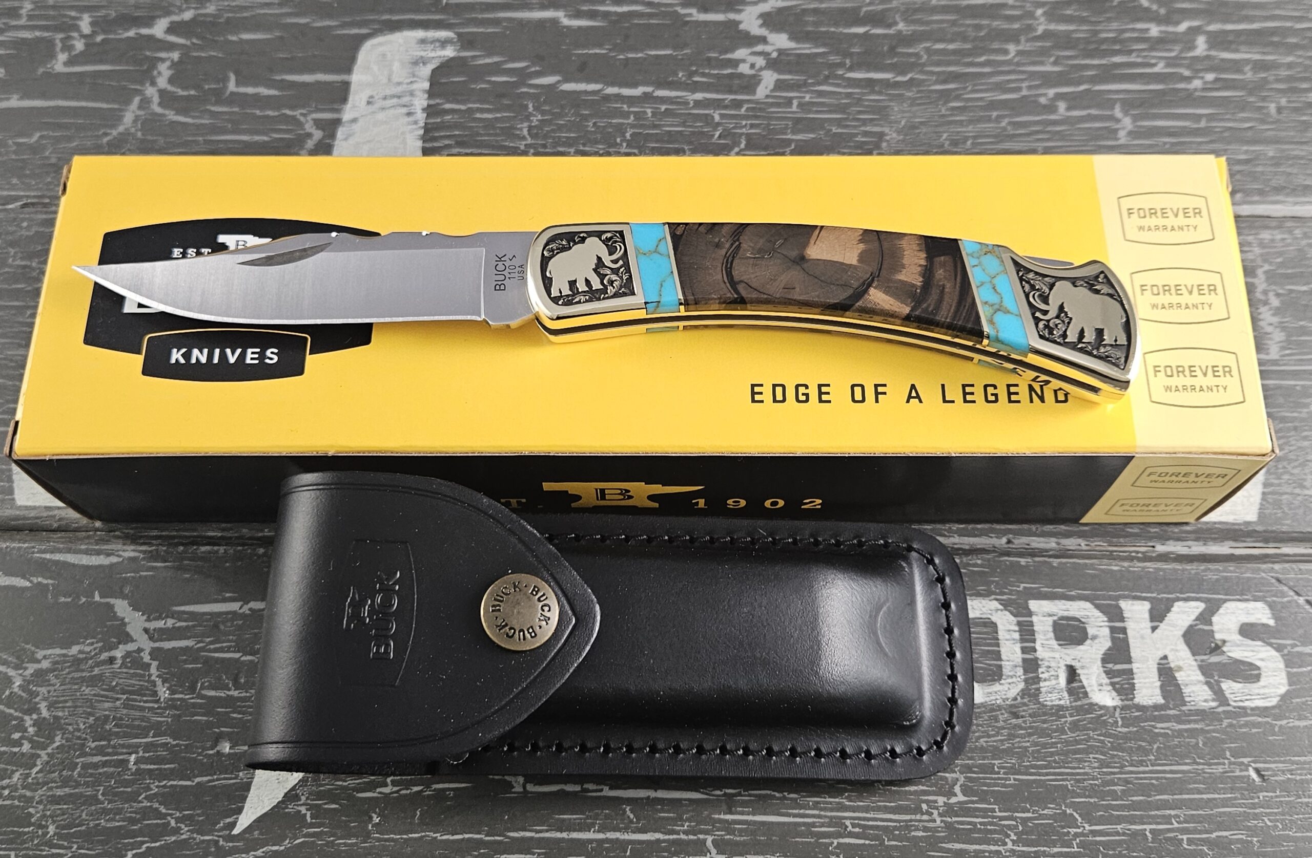 Customized Buck Knife 110 Folding Hunter Mammoth Edition 4 - Image 2