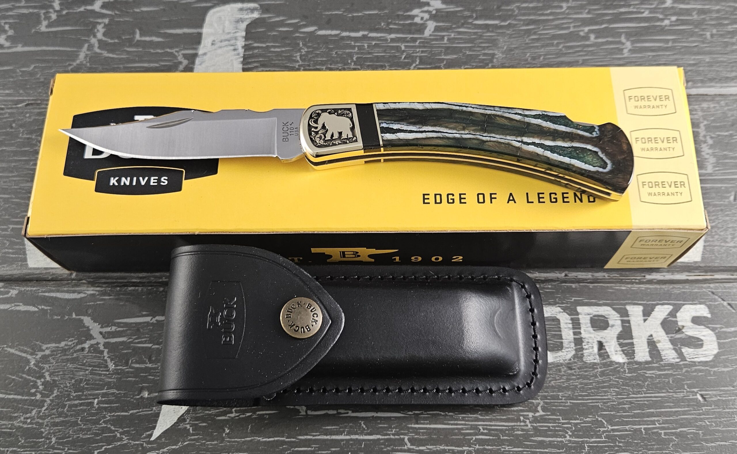 Customized Buck Knife 110 Folding Hunter Mammoth Edition 5 - Image 2