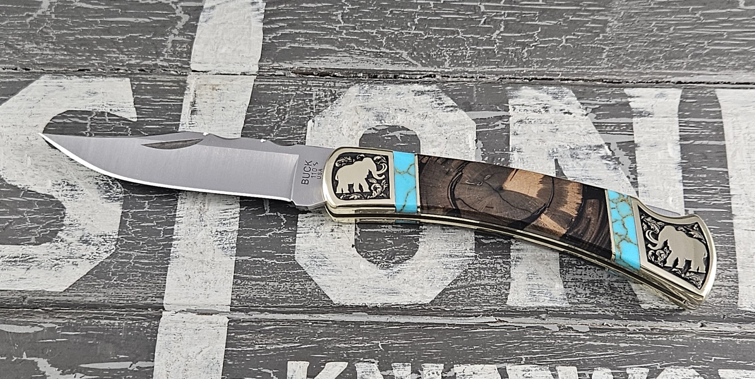 Customized Buck Knife 110 Folding Hunter Mammoth Edition 4 - Image 13
