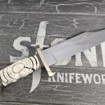 Customized Buck Knife 903 Bowie Woolly Mammoth Crosscut Ivory